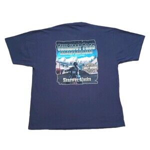 Vintage Y2K Harley Davidson Skagway Alaska Size XL USA Made 2 Sided T-Shirt 2004